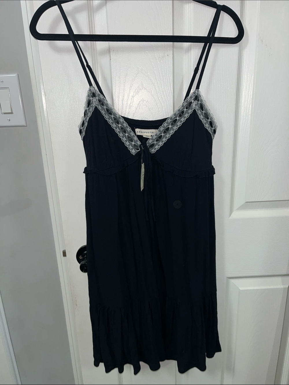 NWT small Aéropostale Black Lace Trim Slip Dress
